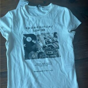 Bershka White Hang Tag with Black Cord